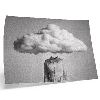 Poster murale di alta qualità Motivo minimalista surrealista nuvola bianca