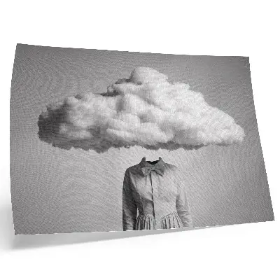 Poster murale di alta qualità motivo surrealista minimalista con nuvola bianca
