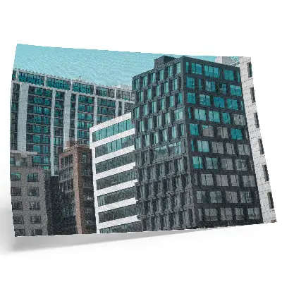 Poster edifici moderni con geometria del vetro e armonia