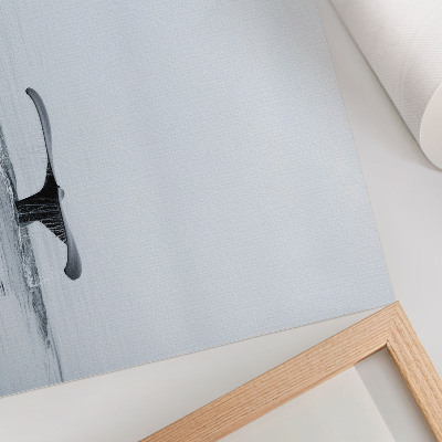 Poster dai colori saturi Coda di balena sopra l'acqua minimalismo armonia
