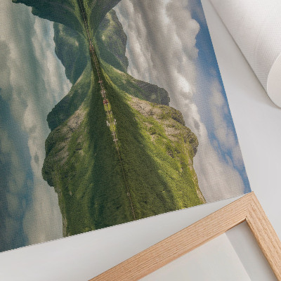 Poster Montagne pittoresche sopra il lago, riflesso limpido