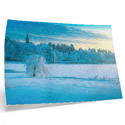 Poster murale di alta qualità Paesaggio invernale, calma, cielo, lago, alberi