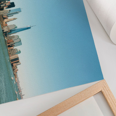 Poster Grattacieli moderni, cielo azzurro, grande acqua