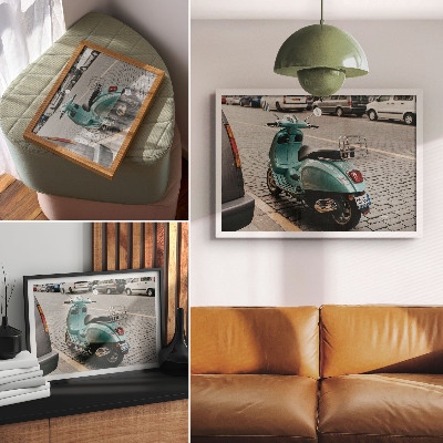 Stampa su tela moderna Scooter vintage su strada acciottolata urbana
