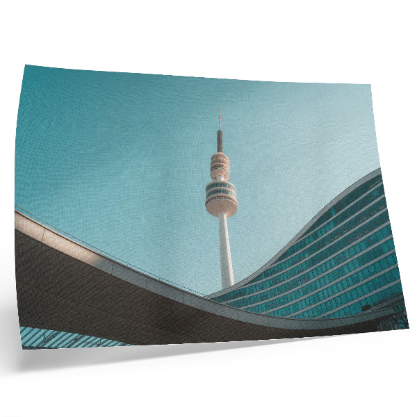 Poster Cielo azzurro, edificio moderno, torre cittadina