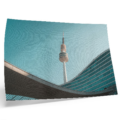 Poster Cielo azzurro, edificio moderno, torre cittadina