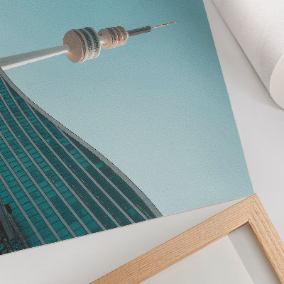 Poster Cielo azzurro, edificio moderno, torre cittadina