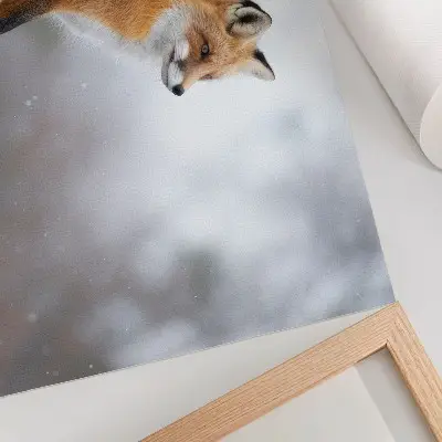 Poster murale di alta qualità volpe nel paesaggio invernale, la dolce pace della natura