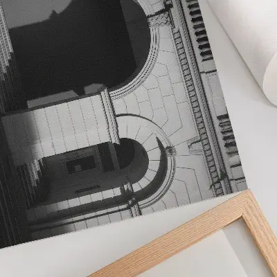 Stampa su tela moderna con architettura elegante, archi classici e ombre