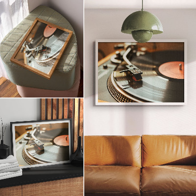 Stampa su tela moderna Grammofono dall'atmosfera musicale vintage e nostalgica