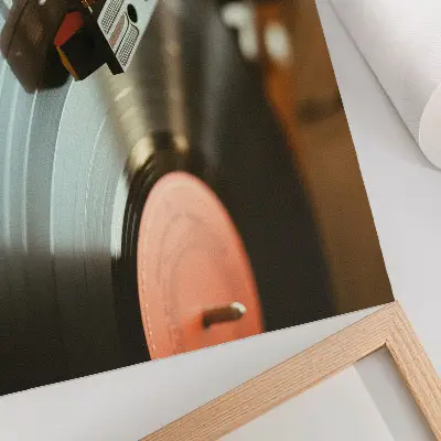 Stampa su tela con grammofono vintage atmosfera musicale nostalgica in stile moderno