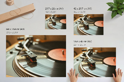 Stampa su tela moderna Grammofono dall'atmosfera musicale vintage e nostalgica