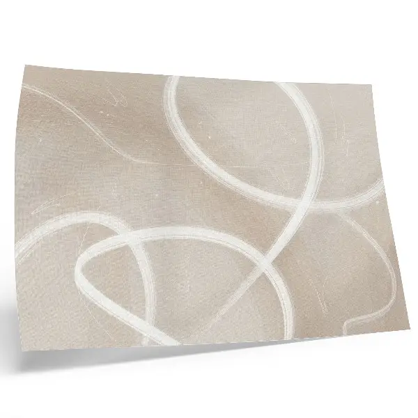 Poster murale di alta qualità con sottili onde beige e linee delicate