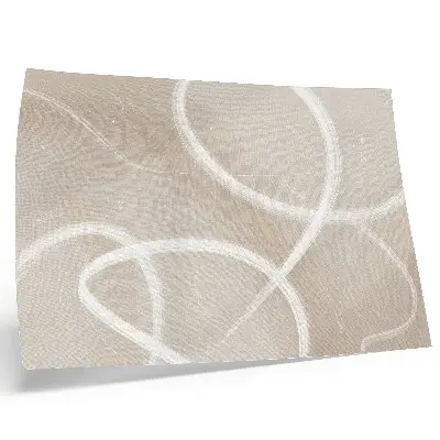 Poster murale di alta qualità con sottili onde beige e linee delicate