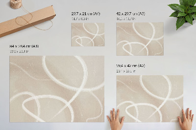 Poster murale di alta qualità Sottili onde beige e linee delicate