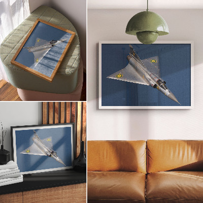 Poster murale di alta qualità Un dinamico jet militare in volo.