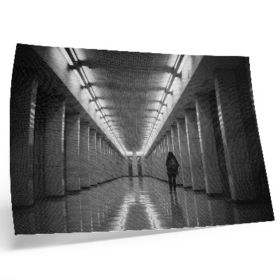 Poster murale di alta qualità Corridoio monocromatico con colonne