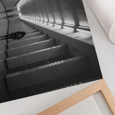 Poster murale di alta qualità Corridoio monocromatico con colonne