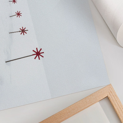 Stampa su tela moderna Stelle invernali minimaliste bianche e rosse