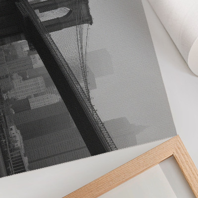 Poster Il ponte e la città in sfumature di grigio, pace ed eleganza