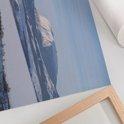 Stampa su tela moderna Montagne innevate, paesaggio invernale, cielo limpido