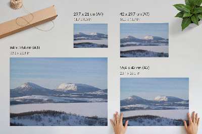 Stampa su tela moderna Montagne innevate, paesaggio invernale, cielo limpido