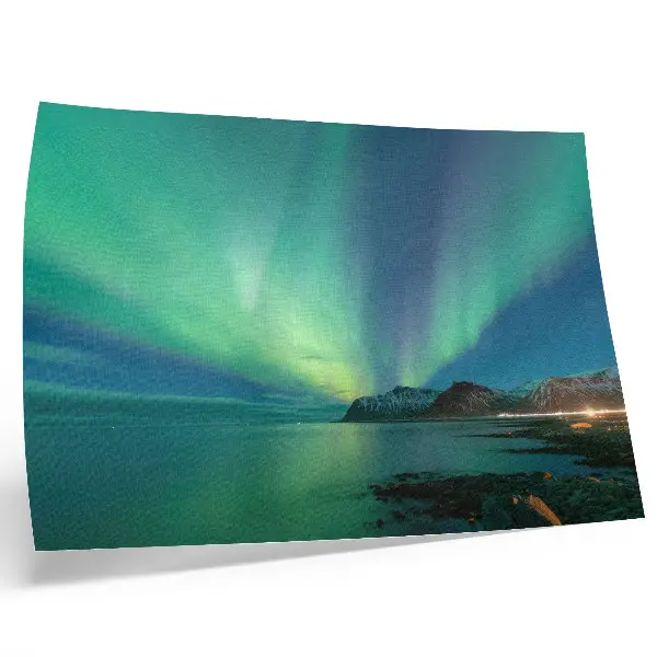 Stampa su tela moderna con aurora boreale sul mare