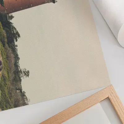Poster murale di alta qualità faro tra la sabbia e gli alberi ispirato all'armonia della natura