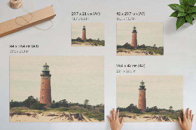 Poster murale di alta qualità Faro sabbia alberi armonia della natura