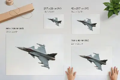 Stampa su tela moderna aereo da caccia in volo contro il cielo