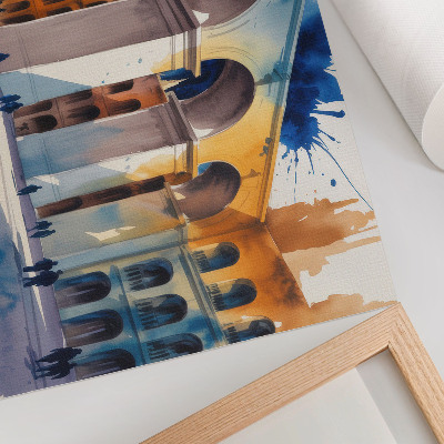 Poster dai colori saturi Architettura urbana, acquerelli che macchiano archi eleganti