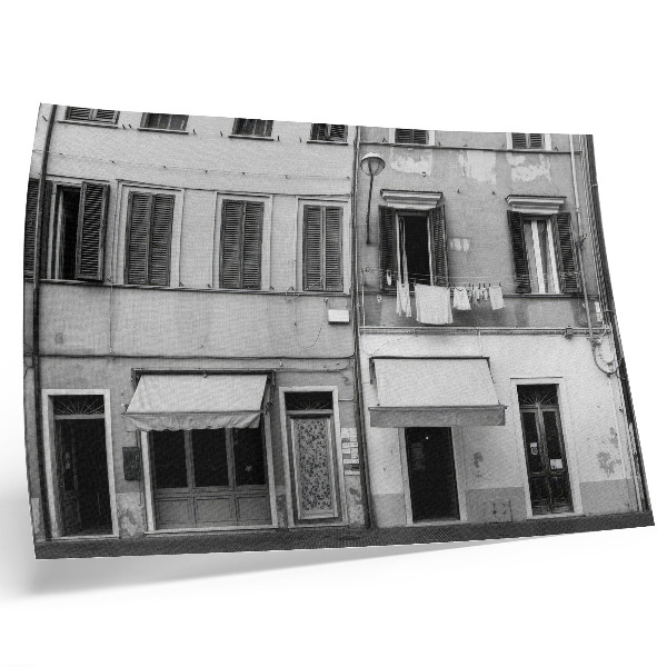 Poster murale di alta qualità La facciata del palazzo, il contrasto tra bianco e nero, il minimalismo