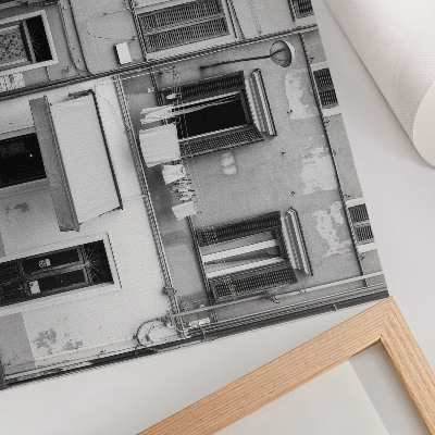 Poster murale di alta qualità La facciata del palazzo, il contrasto tra bianco e nero, il minimalismo