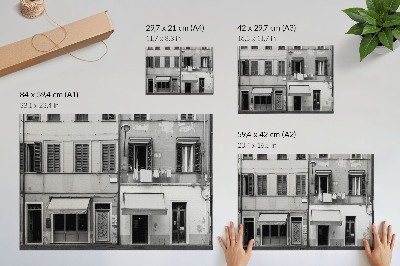 Poster murale di alta qualità La facciata del palazzo, il contrasto tra bianco e nero, il minimalismo