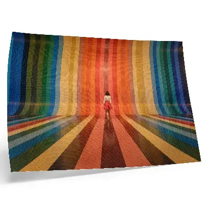 Stampa su tela moderna con strisce colorate ispirate allo spazio