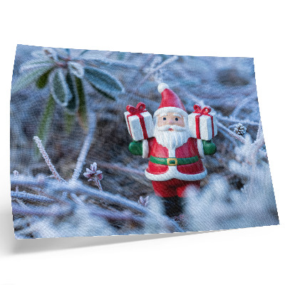 Stampa su tela moderna Babbo Natale con i regali in un'ambientazione invernale