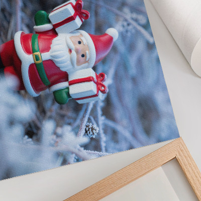 Stampa su tela moderna Babbo Natale con i regali in un'ambientazione invernale