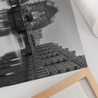 Poster murale di alta qualità Canale con edifici industriali, riflessi nell'acqua
