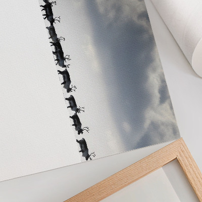 Poster Renne nella neve, silenzio e spazio