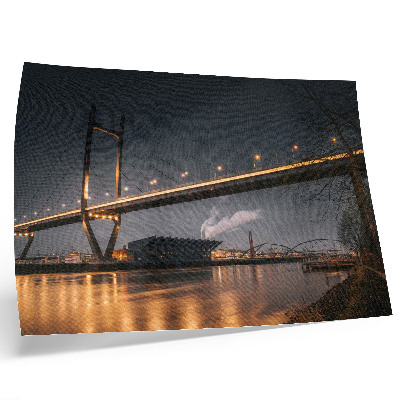 Stampa su tela moderna Ponte di notte, struttura moderna, atmosfera tranquilla
