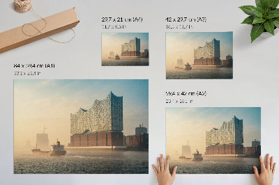 Poster Architettura moderna con percorso acquatico