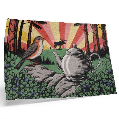 Poster Una scena forestale dinamica e ricca di dettagli.