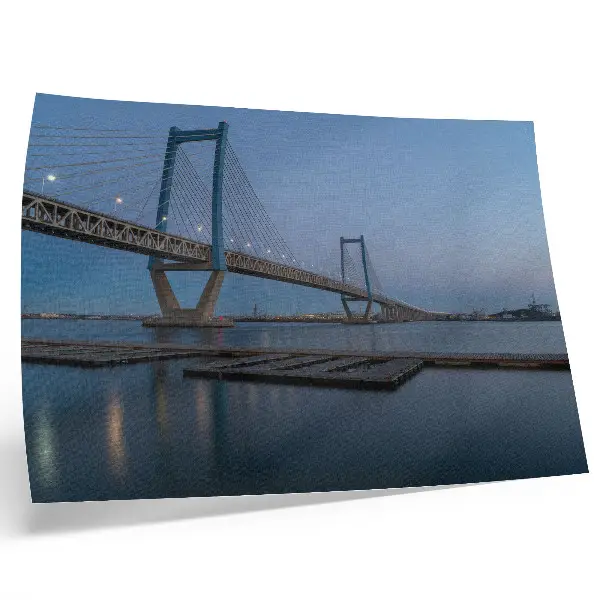 Poster murale di alta qualità ponte al crepuscolo con acqua calma