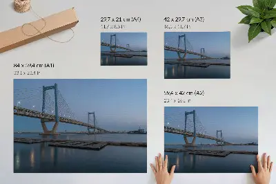 Poster murale di alta qualità ponte al crepuscolo con acqua calma