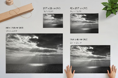 Poster murale di alta qualità Cielo dinamico sopra un oceano calmo
