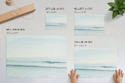 Poster onde dell'oceano surfista calmo minimalista