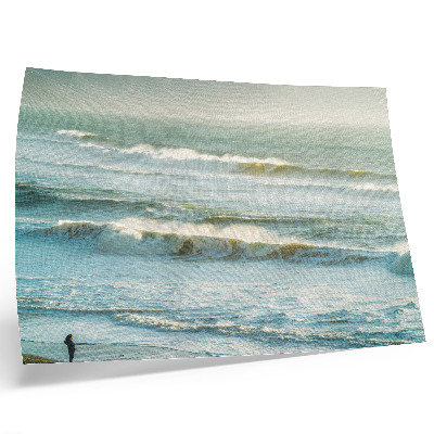 Poster dai colori saturi Mare, onde, uomo, riva, natura, dinamica