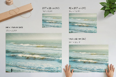 Poster dai colori saturi Mare, onde, uomo, riva, natura, dinamica