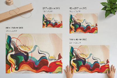 Poster dai colori saturi Onde dinamiche di colore si compenetrano a vicenda