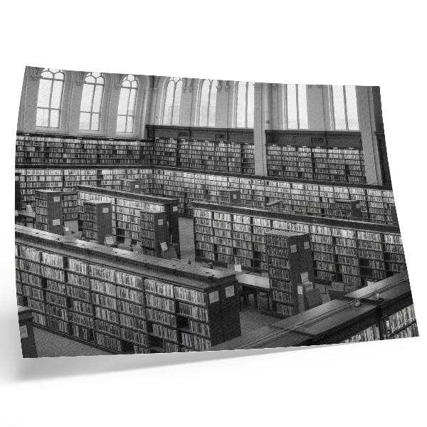 Poster Libreria classica con scaffali in legno